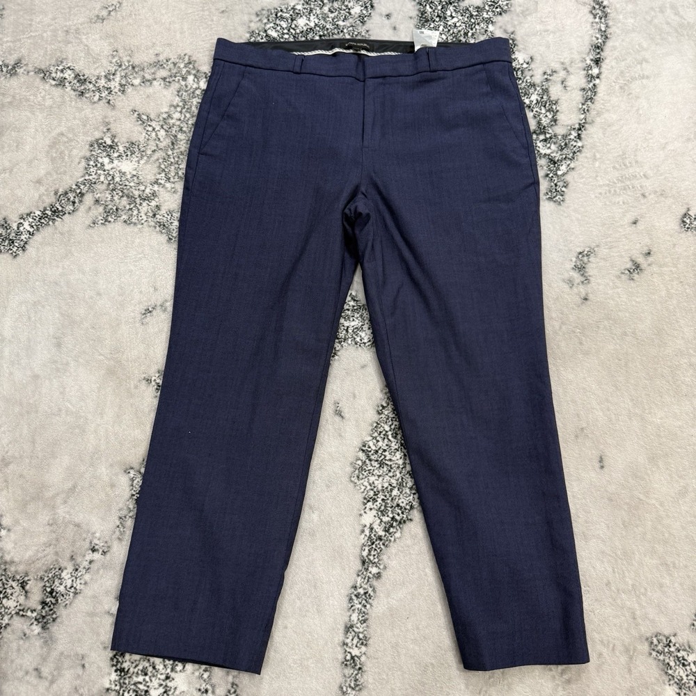 Banana Republic Womens Size 14 Navy Blue Wool Blend Avery Dress Pants Career
